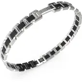 GUESS Montecarlo kaksivärinen hopeanvärinen-musta rannekoru JUMB04030JWSTBKT/U