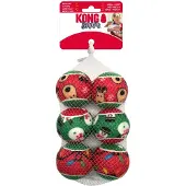 Kong Holiday Squeakair Ball 6-pack - Vinkuvat pallot M