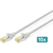 Digitus CAT 6A S-FTP PATCH CORD, CU, LSZH AWG 26/7, LENGTH 3 M, 10 PIECES, COLOR GREY (DK-1644-A-030-10)