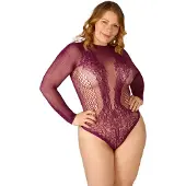 Nortie Clover Plus Size Haaraton Body - Bordeaux - Plus size