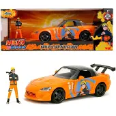 Jada Naruto Shippuden: Naruto ja 2001 Honda S2000, 20 cm, 1:24, die-cast