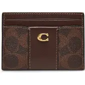 Coach Coated Canvas Signature Essential Card Case - Brown - ONE SIZE