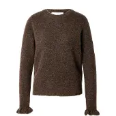 Selected Slflulu Ls Knit Frill Cuff O-Neck Noos - Brown - M
