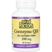 Natural Factors Koentsyymi Q10 200 mg, 30 pehmeää kapselia