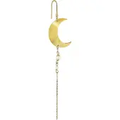Jane Kønig Half Moon Earring With Pearl Chain - Gold - LEFT