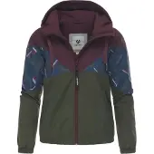 Ragwear Toiminnallinen takki 'Rochele Youmodo' tummansininen / vihreä / viininpunainen / valkoinen