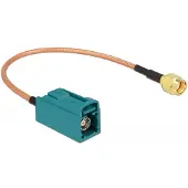 DeLOCK 89664, 0,2 m, RG-316, FAKRA Z, RP-SMA, Ruskea, Vihreä