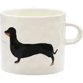 Anna + Nina Dachshund Mug - Cream - 355 ML