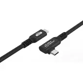 Microconnect 3.2 Gen2x2 USB-C -kaapeli, suora-kulma, 20Gbps, 100W, 1m, musta