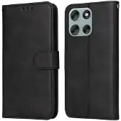 SKALO Motorola Moto G56 5G PU-nahka Lompakkokotelo - Musta
