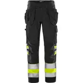 Fristads Vihreä Työkaluhousut Luokka 1 2640 GPLU Huomiokeltainen/Musta D96