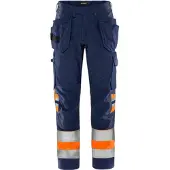 Fristads Vihreä Työkaluhousut Luokka 1 2640 GPLU Huomio-oranssi/Laivastonsininen D96