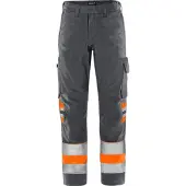 Fristads Vihreä Housut Huomio Luokka 1 2649 GPLU Varoitusoranssi/Harmaa C62