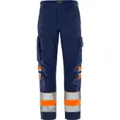 Fristads Vihreä Housut Huomio Luokka 1 2668 GPLU Huomio-oranssi/Laivastonsininen D92