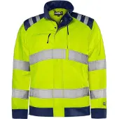 Fristads Vihreä Takki Huomio Luokka 3 4067 GPLU Huomiokeltainen/Laivastonsininen 2XL