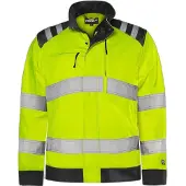Fristads Vihreä Takki Huomio Luokka 3 4067 GPLU Huomiokeltainen/Musta 3XL