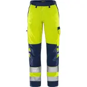 Fristads Vihreä Housut Huomio Naisten Luokka 2 2642 GPLU Huomiokeltainen/Laivastonsininen 48