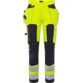 Fristads Palosuojatut Flamestat high vis rakentajan housut naisten lk 2 2775 ATHS Huomiokeltainen/Laivastonsininen 48