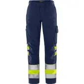 Fristads Vihreä Housut Huomio Naisten Luokka 1 2652 GPLU Huomiokeltainen/Laivastonsininen 40