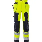 Fristads Palosuojatut Flamestat high vis rakentajan housut lk2 2075 ATHS Huomiokeltainen/Laivastonsininen D96