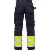 Fristads Palosuojatut High Vis rakentajan housut lk 1 2586 FLAM Huomiokeltainen/Laivastonsininen D120