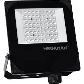 Megaman LED-kohdevalaisin ulos Hugo, 50 W, 3000 K, IP66 Hugo, Musta, Alumiini