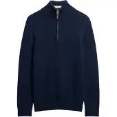 Superdry for man. M6110648A Marine Cotton Classics Henley Jersey (S), Casual, Long sleeve, Navy
