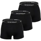 Emporio Armani for man. EM000259_AF14132 Set of 3 Essential black cotton elastic knit Boxers (XL), Homewear
