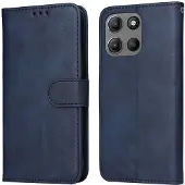 SKALO Motorola Moto G15 4G PU-nahka Lompakkokotelo - Sininen