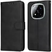 SKALO Xiaomi Redmi Note 14 Pro 5G PU-nahka Lompakkokotelo - Musta