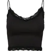 ONLY Onlvicky Lace Seamless Cropped Top Noos - Black - S/M