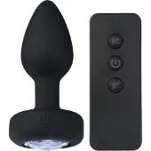 Sinful Vibrating Jewel Pieni Värisevä Anustappi 8 cm - Black