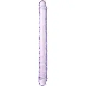 Realrock Crystal Clear Dong Kaksipäinen Dildo 45 cm - Purple