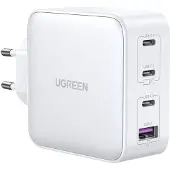 UGREEN Nexode 100W USB-C PD GaN - 4-Port Wall Charger - Valkoinen Verkkovirta
