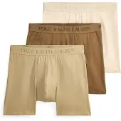 Ralph Lauren Stretch Cotton Boxer Brief 3-Pack - Beige - XXL