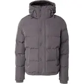 Superdry for man. M5011743A Everest grey padded hooded jacket with hood (L), Casual, Polyester, Long sleeve