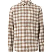 KnowledgeCotton Apparel Loose Fit CheckeredShirt Beige Check - S