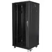Lanberg FF01-6627-12B, Itseseisova teline, 27U, 800 kg, Näppäinlukko, Kotelon kiskot, Säädettävät jalat