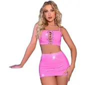 Dark Red Brand Kaksiosainen alusasusetti Wild Pleasure, pinkki, S