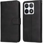 SKALO Xiaomi 14T Pro PU-nahkainen Lompakkokotelo - Musta