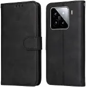 SKALO Xiaomi 15 PU-nahka Lompakkokotelo - Musta