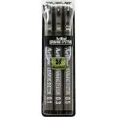 Artline Fineliner Drawing System Black 3 kpl