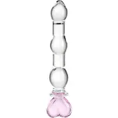 Baseks Heart Beaded Glass Dildo - Nude - ONE SIZE