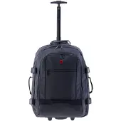 Gladiator 3900 2-pyöräinen Reppu pyörillä 55 cm Kannettavan tietokoneen taskun syvyys Musta