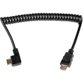 Caruba HDMI A Male 1.4 - A Male Angled Coiled, 20-45cm