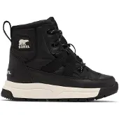 Sorel Youth Whitney III Mid Waterproof Black, Sea Salt Talvikengät 37