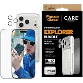 PanzerGlass CARE 3-in-1 Flagship Explorer Bundle iPhone 17 Pro, läpinäkyvä