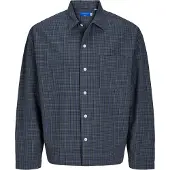 Jack & Jones Paita 'JORROXBURY' taivaansininen / harmaa / musta