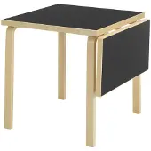 Artek Klaffipöytä dl81c koivu/musta linoleumi 75 x 75/112 cm