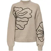 JDY Jdyjella L/S Flower Pullover Knt Noos - Grey - XXL